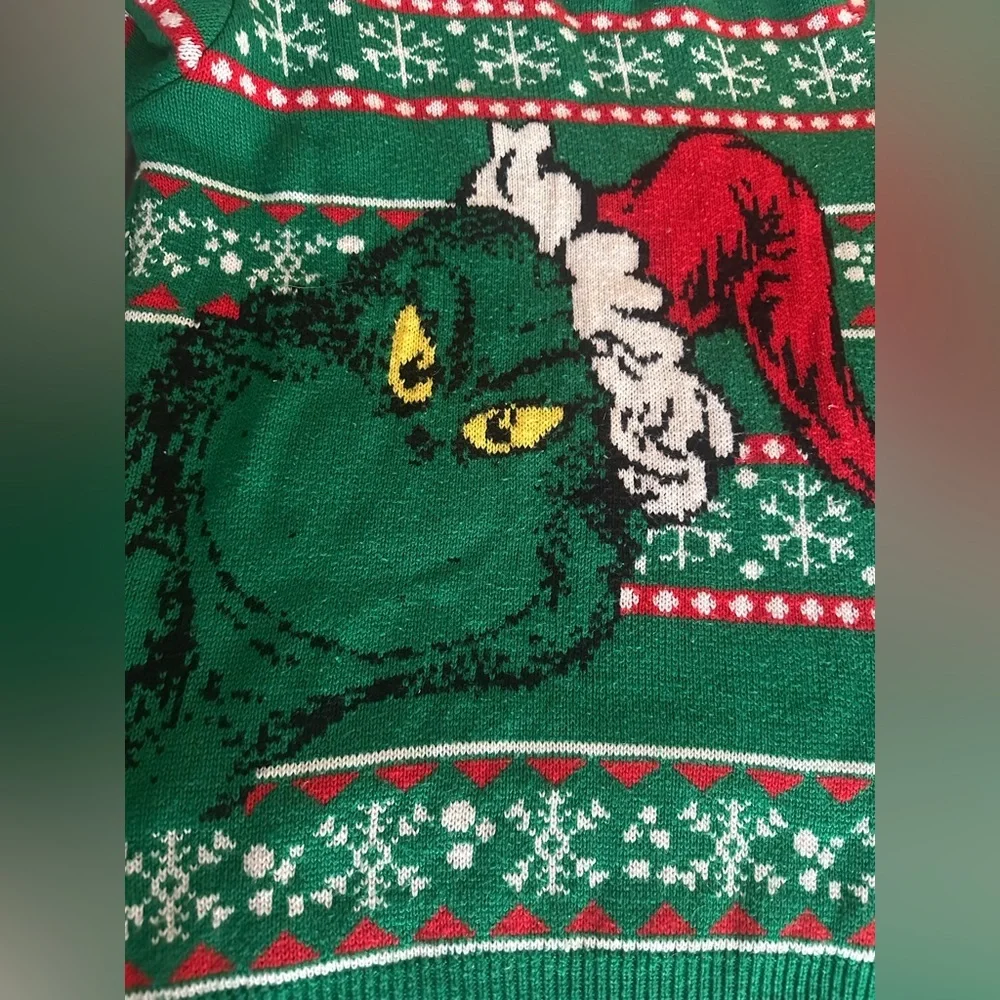 ✨ Grinch Ugly Christmas Sweater Green Knit Holiday Santa Festive‎ ✨